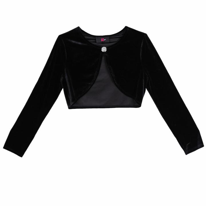 Girls 7-16 Iz Amy Byer Velvet Shrug, Size: Large, Black