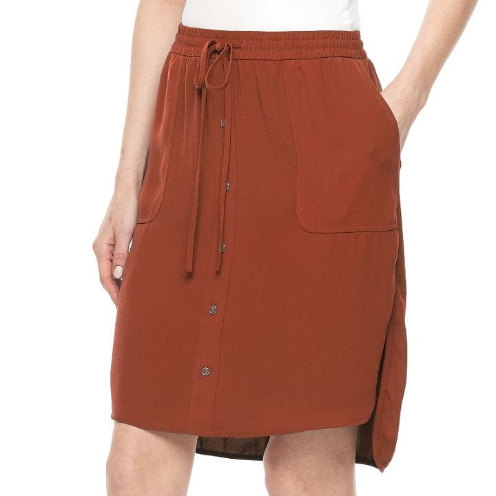 Women's Apt. 9&reg; Twill Skirt, Size: Medium, Med Brown