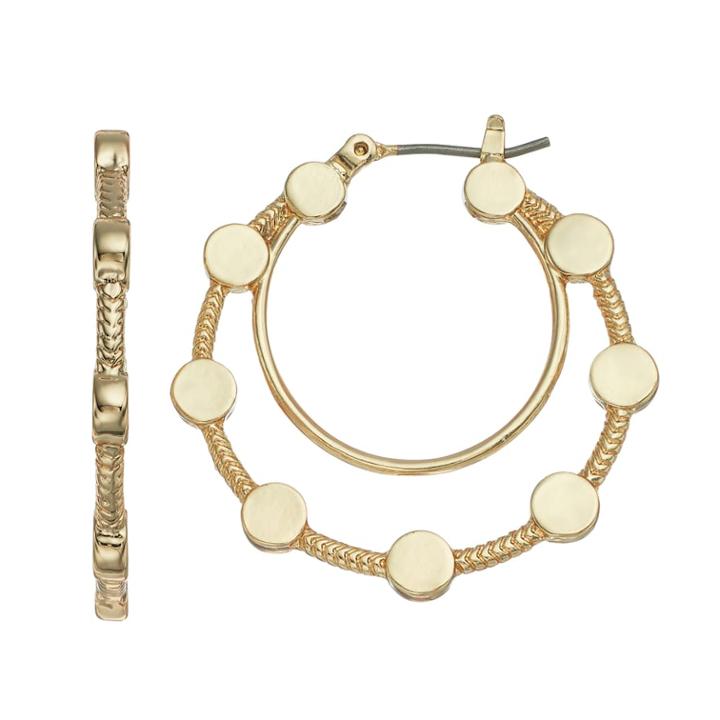 Dana Buchman Disc Double Hoop Earrings, Women's, Gold