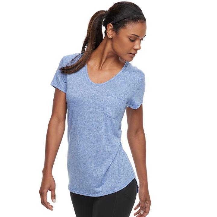 Women's Tek Gear&reg; Pocket Tee, Size: Large, Blue (navy)