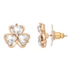Lc Lauren Conrad Simulated Crystal Clover Nickel Free Stud Earrings, Women's, Light Red