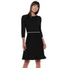 Women's Elle&trade; Scalloped Sweater Dress, Size: Xsml Av/rg, Black