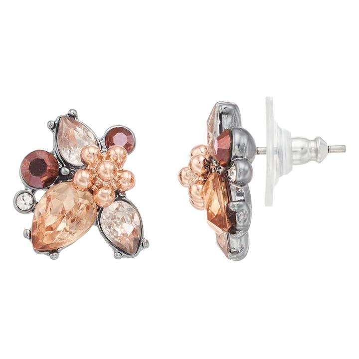 Simply Vera Vera Wang Two Tone Flower Cluster Stud Earrings, Women's, Pink