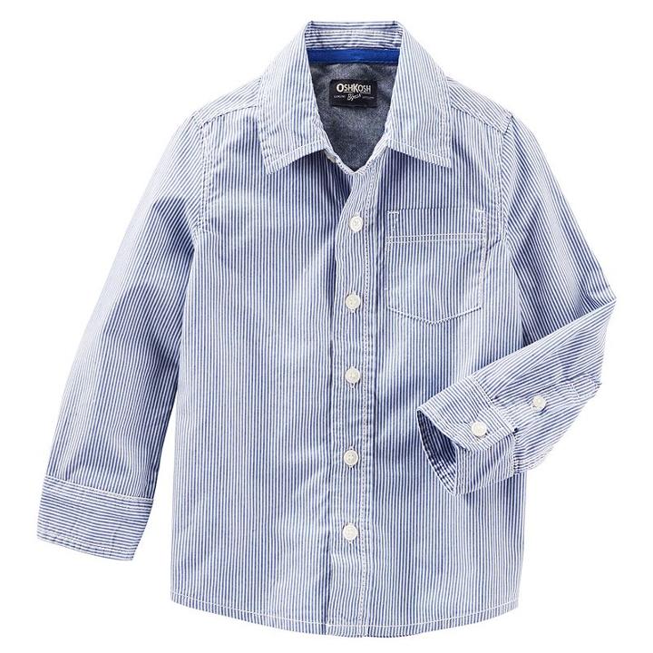 Boys 4-8 Oshkosh B'gosh&reg; Button-front Shirt, Size: 5, Blue (wash)