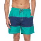 Men's Croft & Barrow&reg; Colorblock Swim Trunks, Size: Xl, Turquoise/blue (turq/aqua)