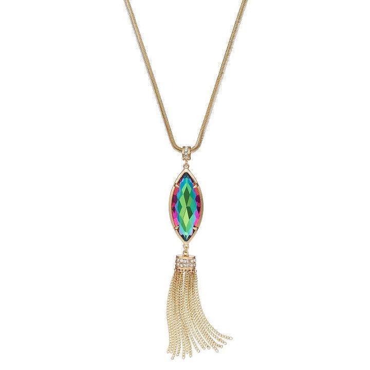 Jennifer Lopez Long Tassel Marquise Pendant Necklace, Women's, Multicolor