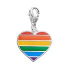 Personal Charm Sterling Silver Rainbow Heart Charm, Women's, Multicolor