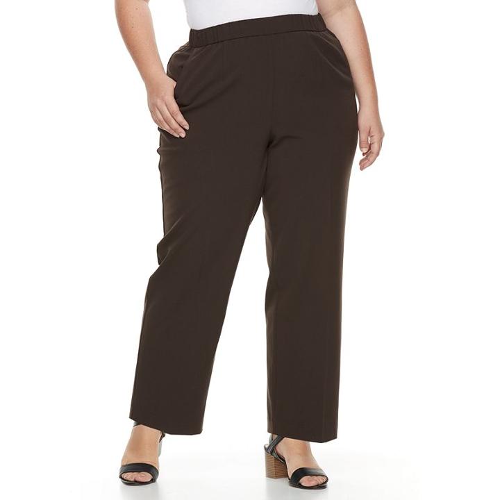Plus Size Croft & Barrow&reg; Polished Pull-on Pants, Women's, Size: 24w Short, Brown