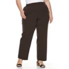 Plus Size Croft & Barrow&reg; Polished Pull-on Pants, Women's, Size: 24w Short, Brown
