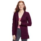 Juniors' Pink Republic Lace-up Cardigan, Teens, Size: Large, Brt Purple