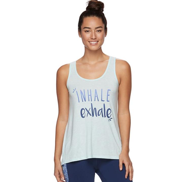 Women's Gaiam Harmony Graphic-print Yoga Tank, Size: Xs, Grey (charcoal)