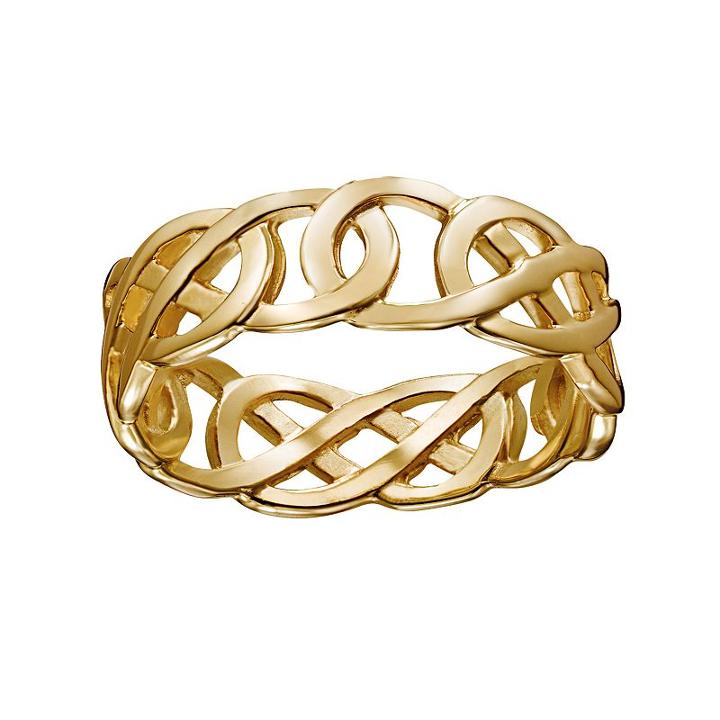 14k Gold Over Silver Openwork Celtic Knot Wedding Band, Adult Unisex, Size: 8, Yellow