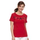 Women's Croft & Barrow&reg; Crewneck Graphic Tee, Size: Small, Red