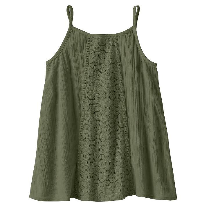 Girls 4-10 Jumping Beans&reg; Lace Panel Tank Top, Girl's, Size: 7, Med Green