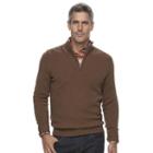 Men's Croft & Barrow&reg; True Comfort Classic-fit Quarter-zip Sweater, Size: Medium, Med Brown