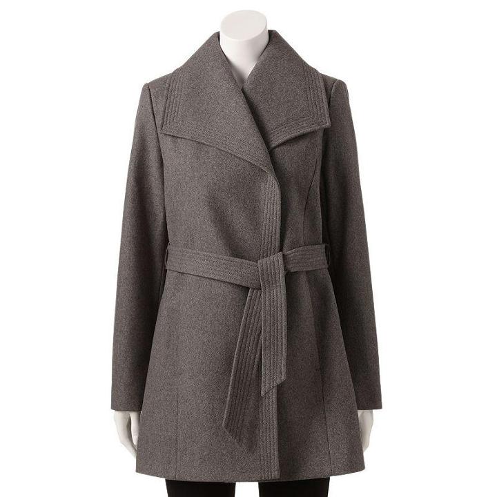 Apt. 9 Wool-blend Peacoat - Women's Size Small (grey)
