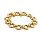 Elegante 18k Gold Over Brass Circle Link Bracelet - 8.5-in, Women's, Size: 8.50, Yellow