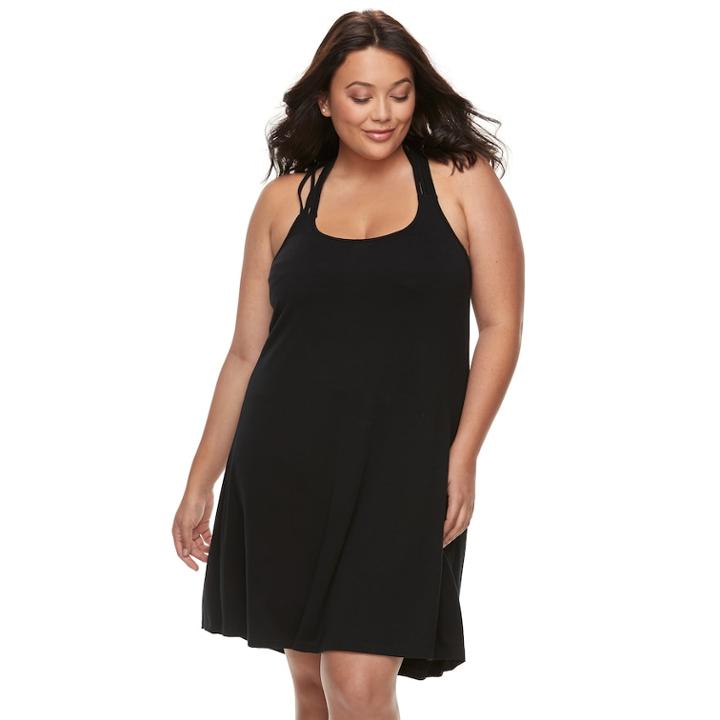 Plus Size Apt. 9&reg; Solid Macrame Back Cover-up, Women's, Size: 1xl, Oxford