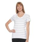 Women's Croft & Barrow&reg; Essential V-neck Tee, Size: Small, Natural
