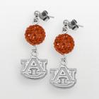 Auburn Tigers Sterling Silver Crystal Linear Drop Earrings, Women's, Orange