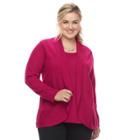 Plus Size Napa Valley Pointelle Stitch 2-fer Sweater, Women's, Size: 1xl, Brt Red