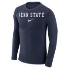 Men's Nike Penn State Nittany Lions Marled Long-sleeve Dri-fit Tee, Size: Medium, Blue (navy)