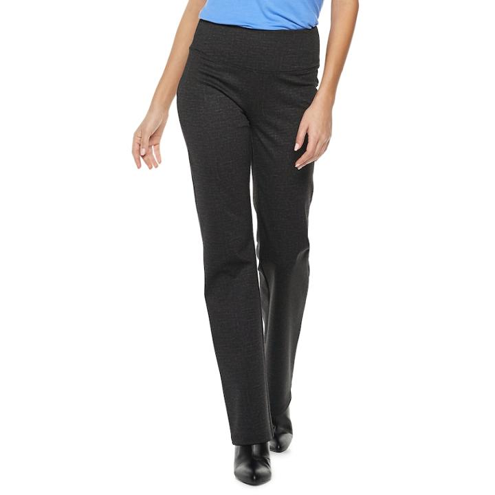 Women's Apt. 9&reg; Tummy Control Ponte Bootcut Pants, Size: Medium, Black