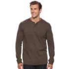 Big & Tall Croft & Barrow&reg; Classic-fit Stretch Henley, Men's, Size: Xxl Tall, Dark Brown