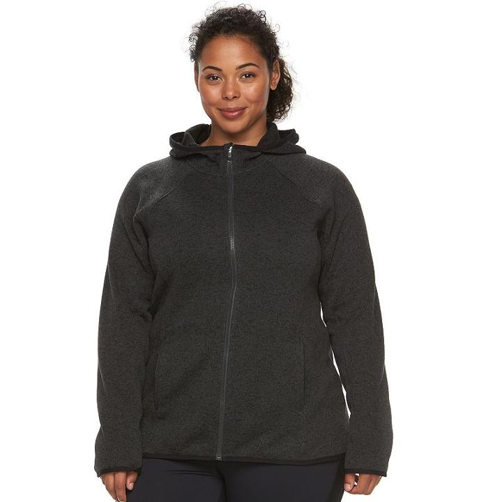 Plus Size Tek Gear&reg; Fleece Full-zip Hoodie, Women's, Size: 1xl, Black