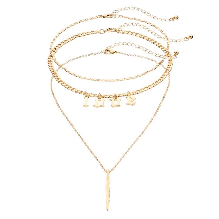 Mudd&reg; Love Choker & Feather Pendant Necklace Set, Women's, Gold