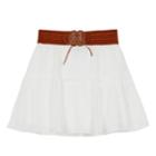 Girls 7-16 Iz Amy Byer Crepon Tiered Short Skirt, Size: Xl, White