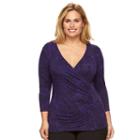 Plus Size Dana Buchman Faux-wrap Top, Women's, Size: 1xl, Purple