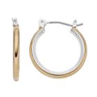 Napier Two Tone Textured Inside Out Hoop Earrings, Women's, Multicolor