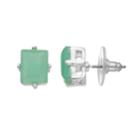 Lc Lauren Conrad Quartz Nickel Free Rectangle Stud Earrings, Women's, Lt Green