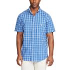 Men's Chaps Classic-fit Plaid Poplin Easy-care Button-down Shirt, Size: Xl, Blue