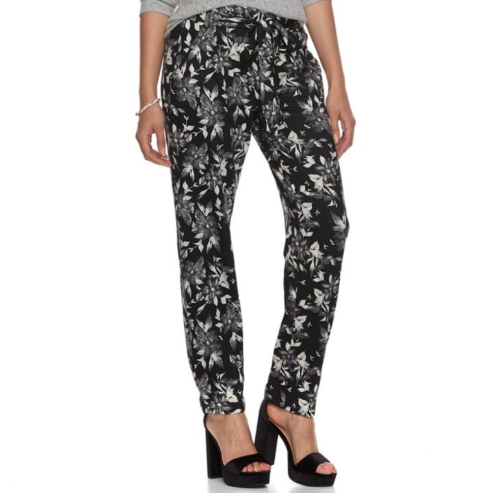 Juniors' Joe B Tie-front Tapered Soft Pants, Teens, Size: Xs, Grey Other