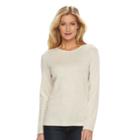 Women's Croft & Barrow&reg; Classic Crewneck Tee, Size: Large, Lt Beige