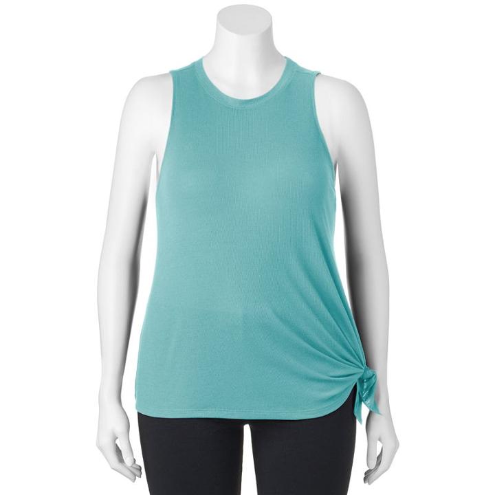 Juniors' Plus Size So&reg; Ribbed Muscle Tank, Girl's, Size: 2xl, Turquoise/blue (turq/aqua)