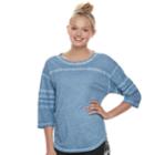 Juniors' So&reg; Varsity Tunic Tee, Teens, Size: Large, Med Blue