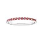 14k White Gold Pink Tourmaline Stackable Ring, Women's, Size: 6.50