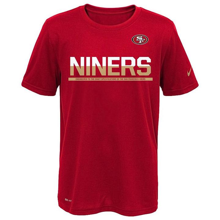 Boys 8-20 Nike San Francisco 49ers Practice Dri-fit Tee, Boy's, Size: L(14/16), Red