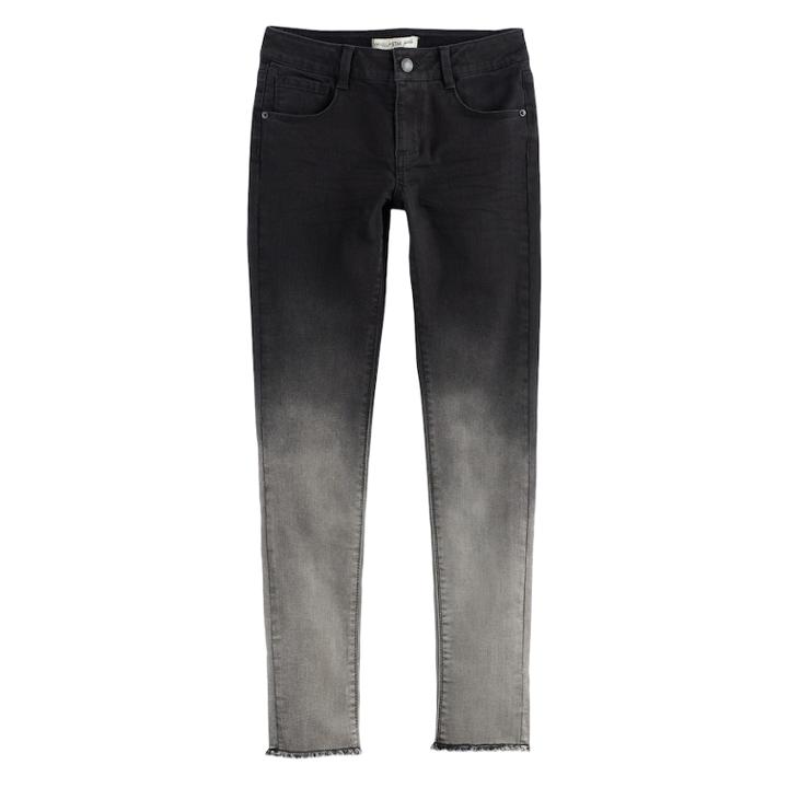 Girls 7-16 Vanilla Star Ombre Skinny Jeans, Size: 10, Black