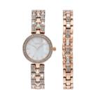 Elgin Women's Cubic Zirconia Watch & Bracelet Set, Multicolor