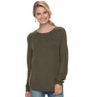 Women's Sonoma Goods For Life&trade; Cable Knit Sweater, Size: Small, Dark Green