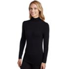 Women's Cuddl Duds Softwear Turtleneck, Size: Large, Black