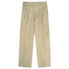 Boys 8-20 French Toast School Uniform Modern-fit Adjustable-waist Double-knee Pleated Pants, Size: 12, Beig/green (beig/khaki)