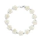 Lab-created Opal Sterling Silver Flower Bracelet, Women's, Size: 7, White