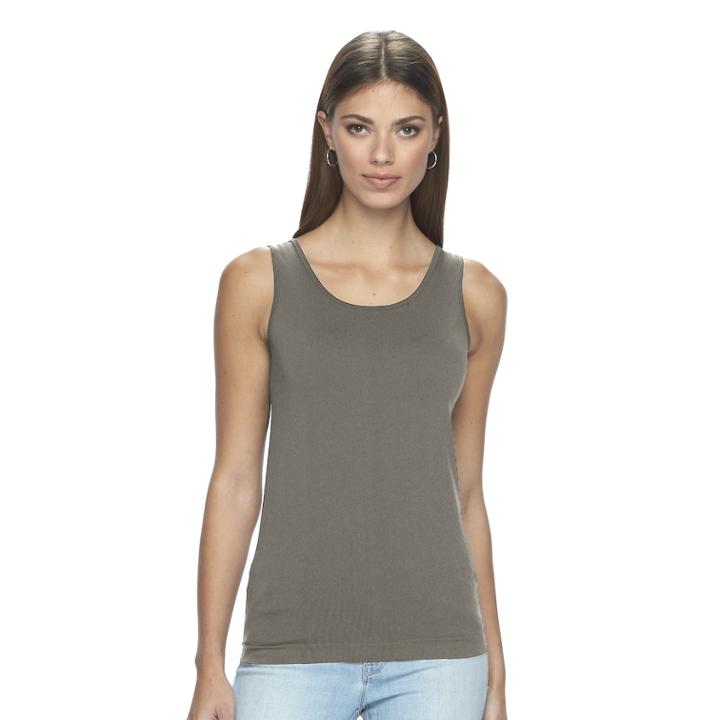 Women's Apt. 9&reg; Reversible Seamless Tank, Size: L/xl, Grey