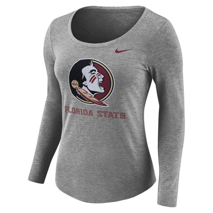 Women's Nike Florida State Seminoles Logo Tee, Size: Xl, Gray