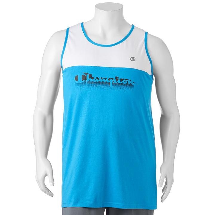 Big & Tall Champion Modern-fit Logo Tank Top, Men's, Size: 3xb, Turquoise/blue (turq/aqua)